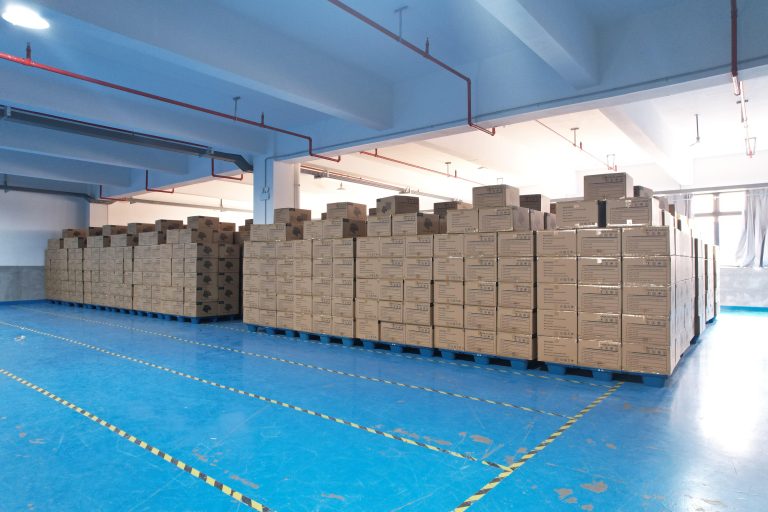 Warehouse area for export fitness equipment orders