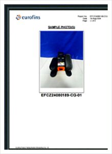 Sample Photos — Certified Unit — Eurofins certificate EFCZ24080189-CG-01