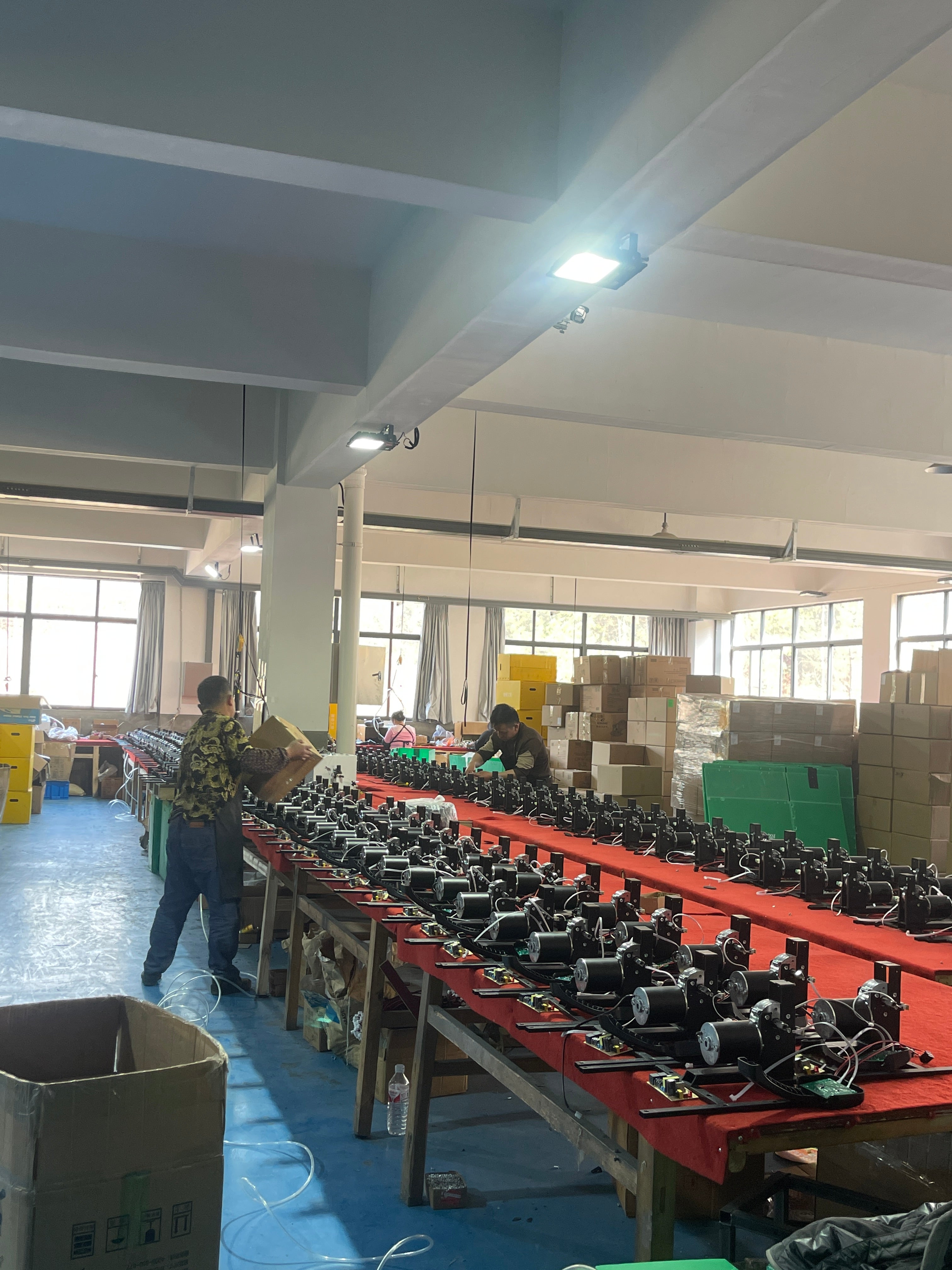 ZOOGO factory assembly line producing compact fitness equipment